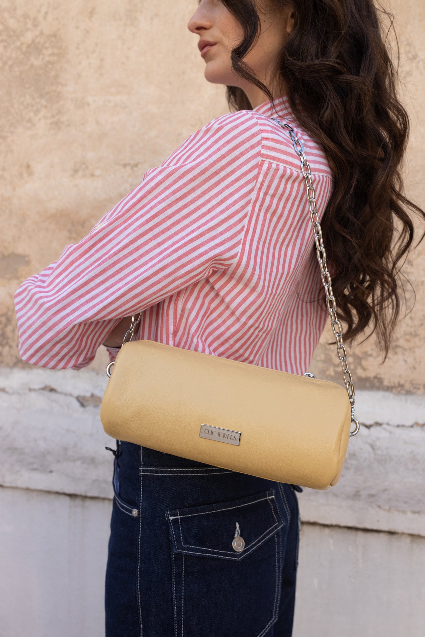 BARREL BAG (yellow dolaro genuine leather)