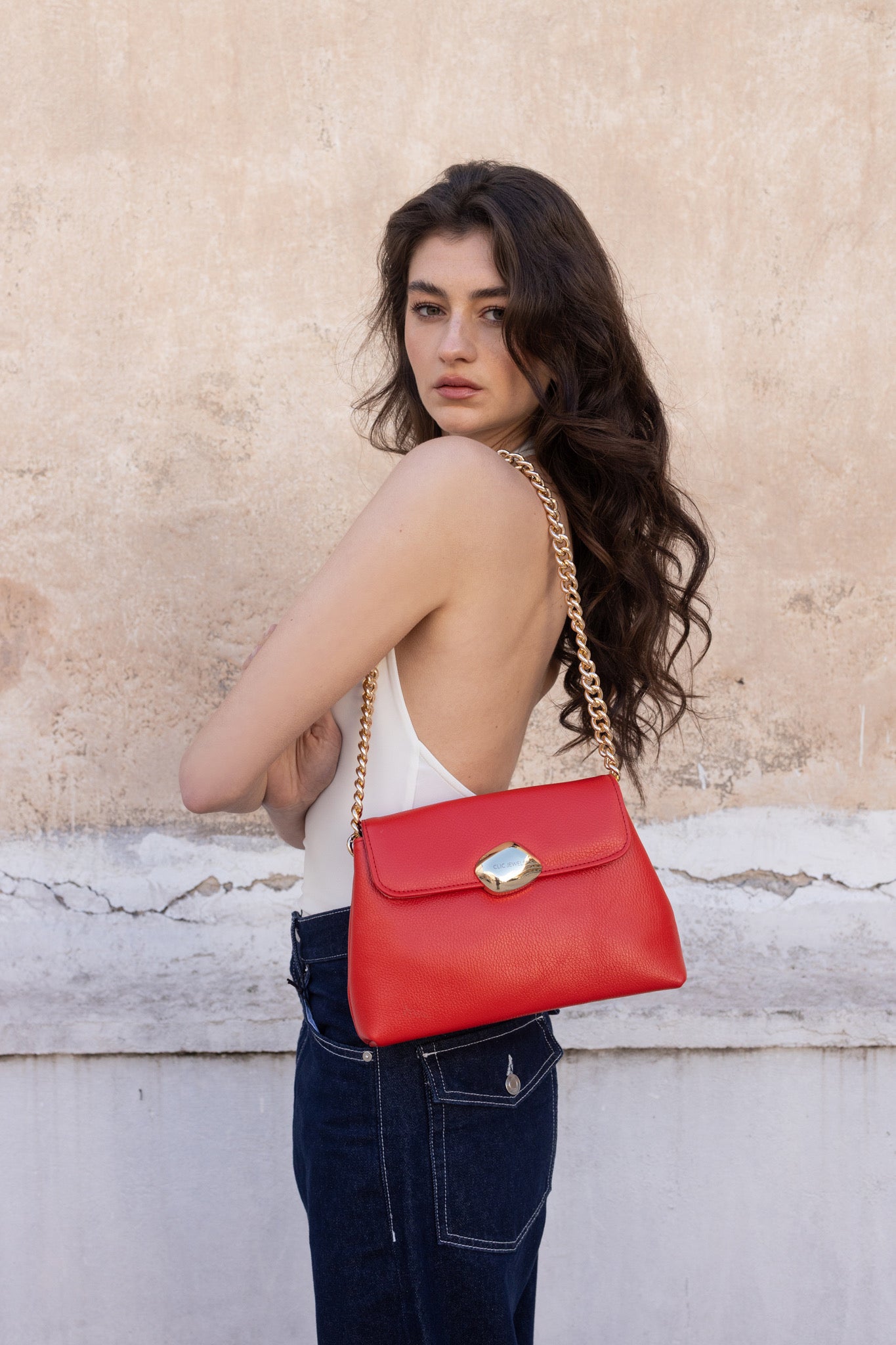 DONNA MEDIUM (red dolaro genuine leather)