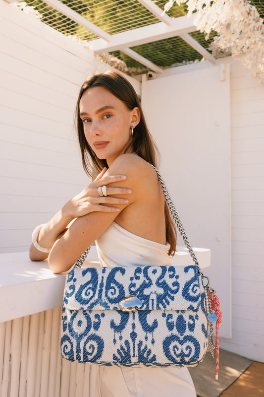CIARA LARGE (boho blue fabric)