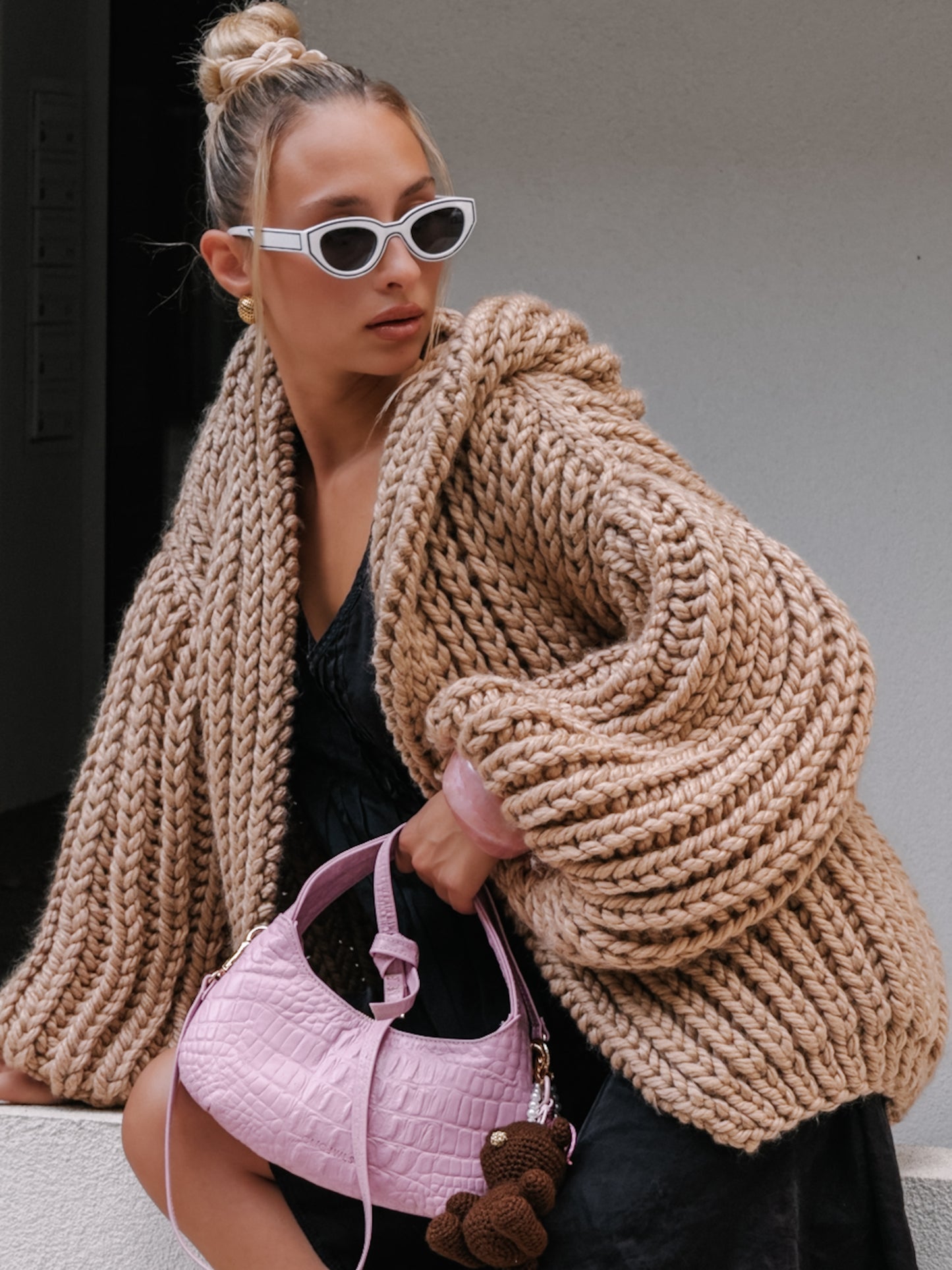 CANDY MINI (pink croco genuine leather)