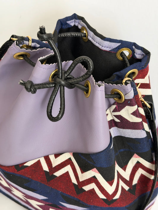 BIG BUCKETBAG (eco leather/fabric combo)