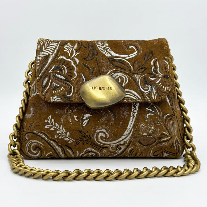 MAYA MINIBAG (boho camel suede genuine leather)