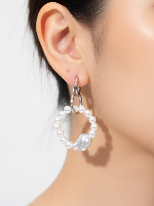 PEARLS CIRCLE (with bold silver detail-τεμάχιο)