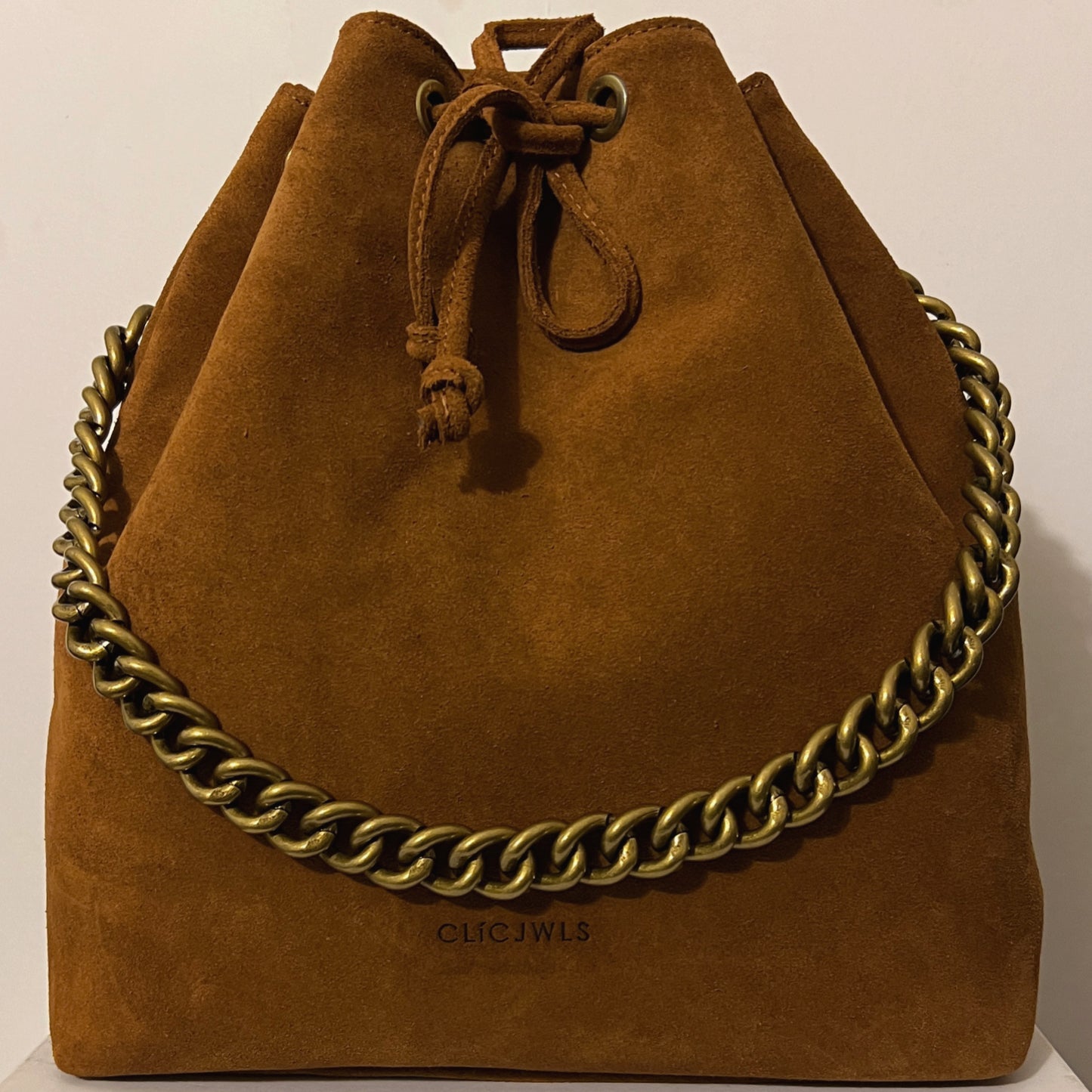 ZOE BACKPACK/BUCKETBAG (camel suede genuine leather)