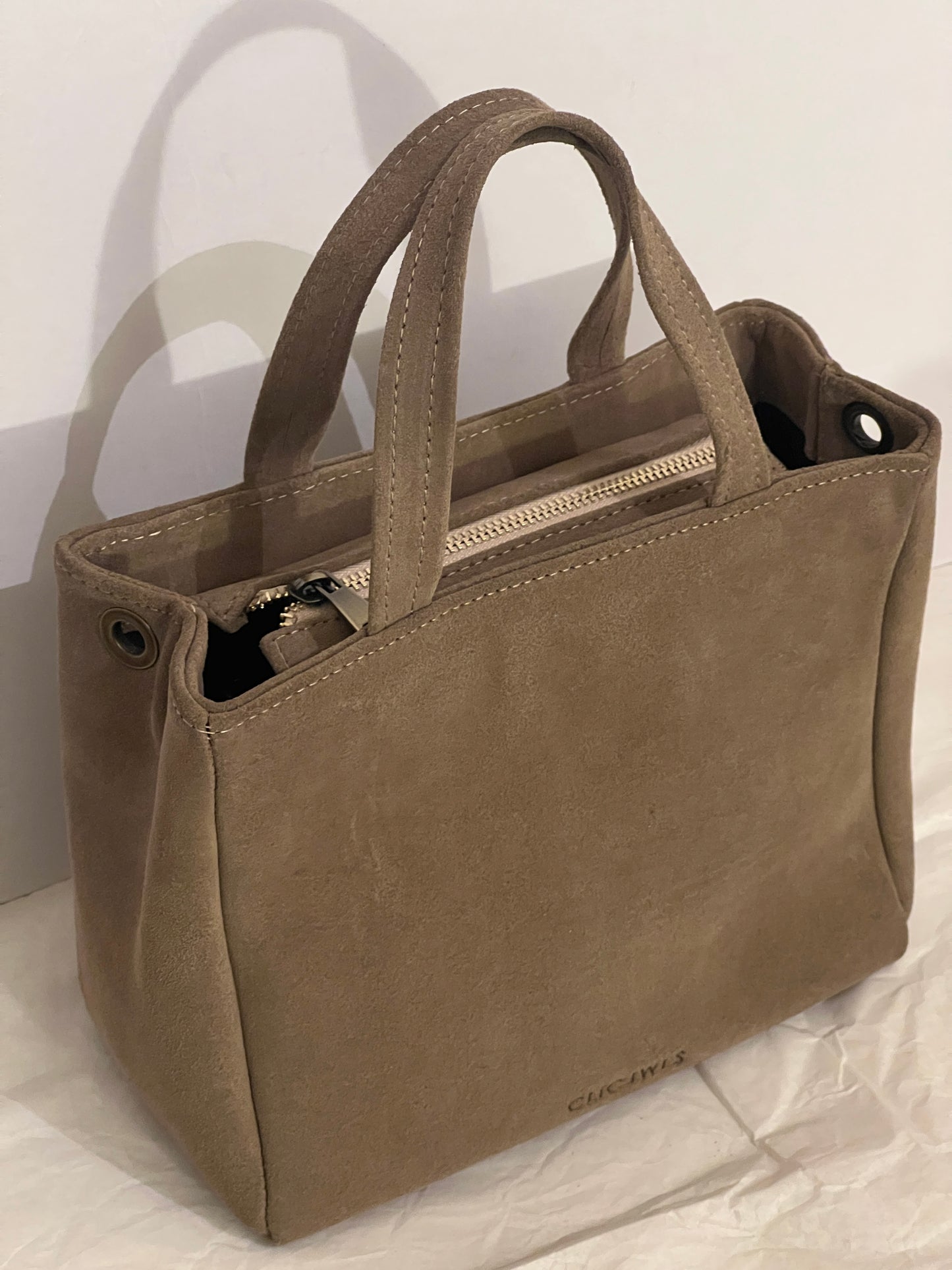 GRACE MINITOTE (mocha suede genuine leather)