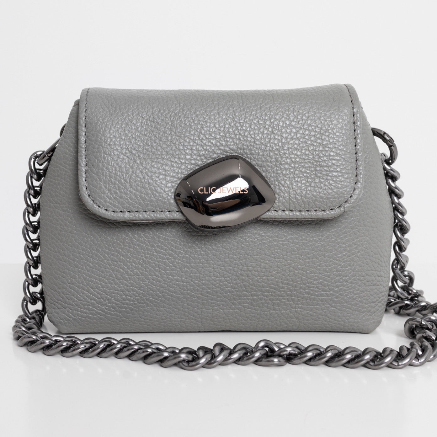 MAYA MINIBAG (light grey dolaro genuine leather)