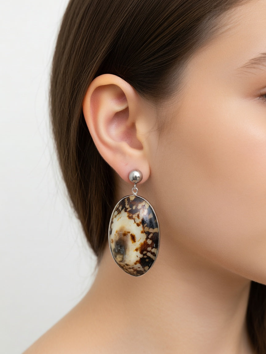 BIG NATURAL SHELL EARRINGS (ζευγάρι)