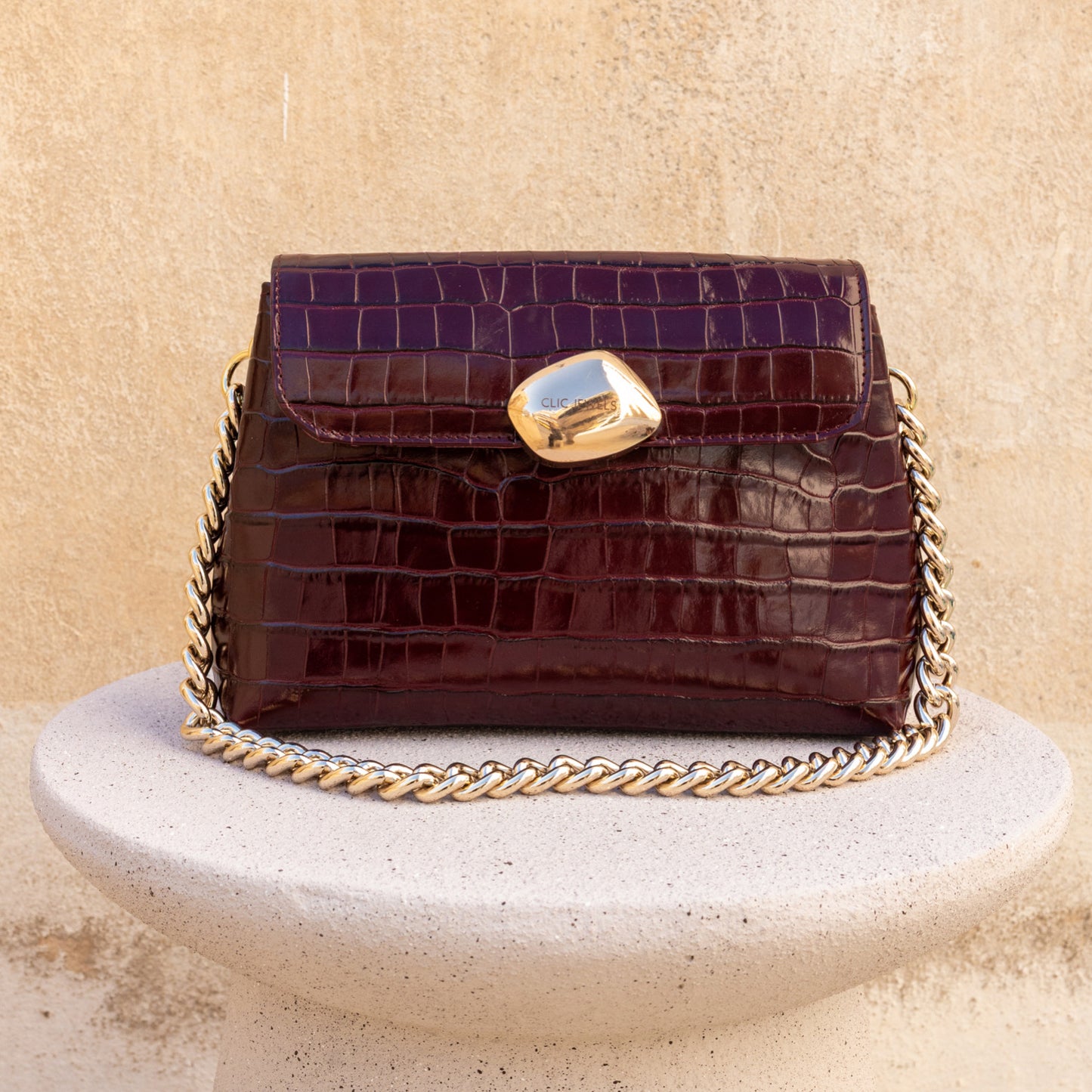 DONNA MEDIUM (bordeaux croco genuine leather)