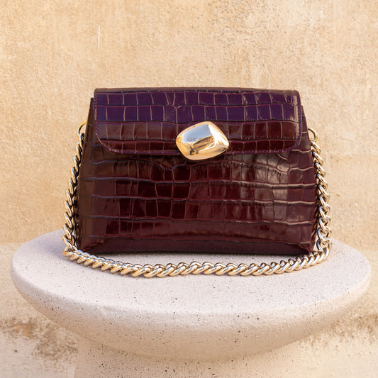 DONNA MEDIUM (bordeaux croco genuine leather)