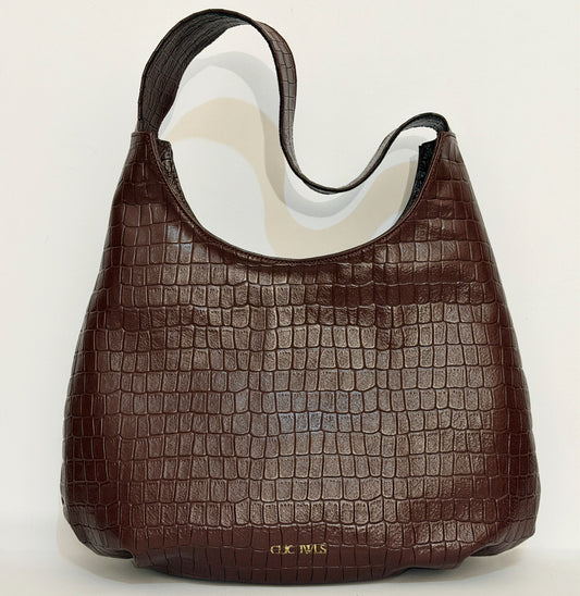 CANDY XL (bordeaux croco genuine leather)