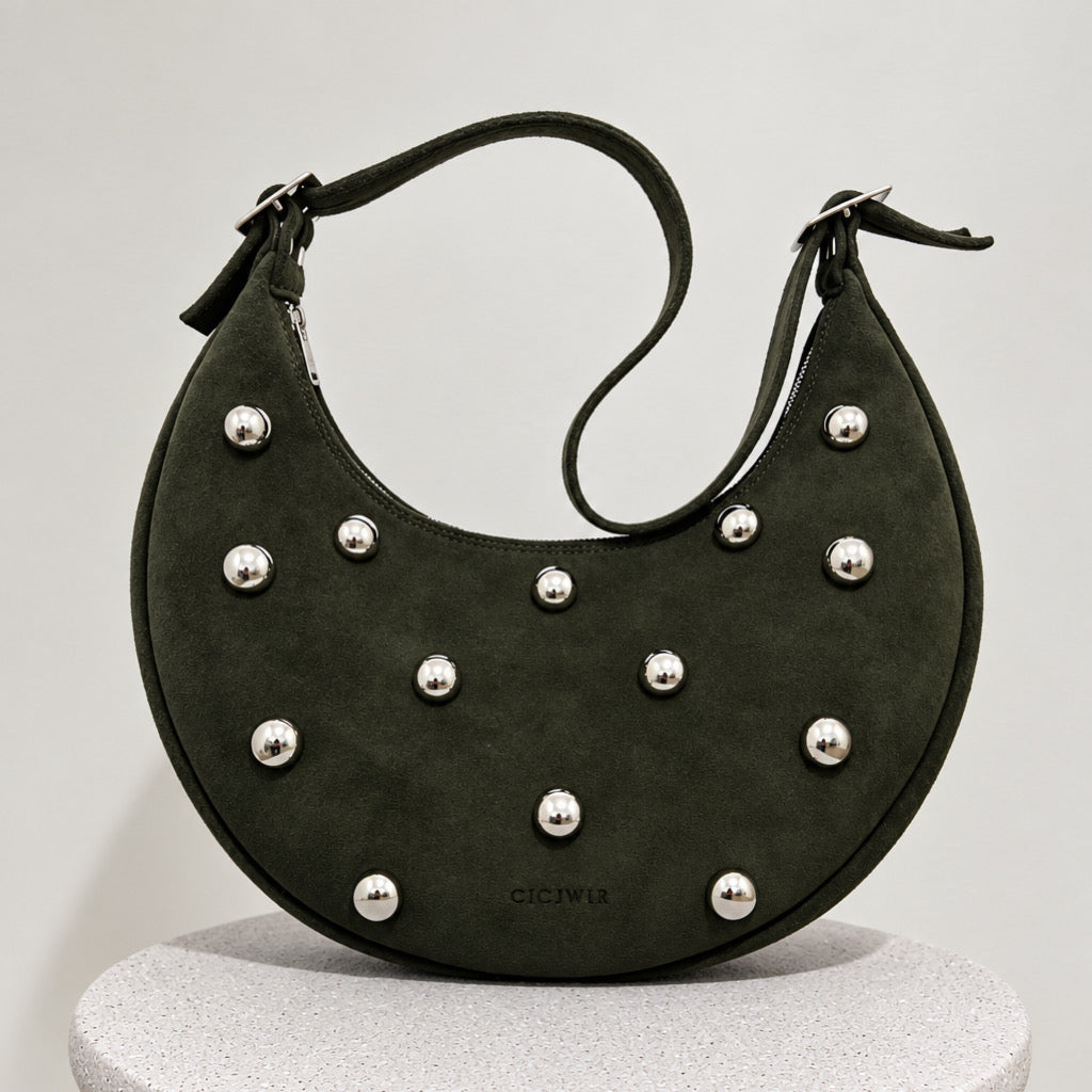 BIG HALFMOON (khaki suede genuine leather)