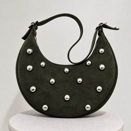 BIG HALFMOON (khaki suede genuine leather)