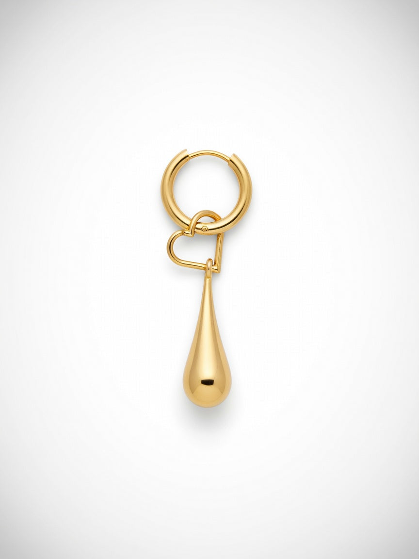 GOLD DROP HEART PENDANT (τεμάχιο)