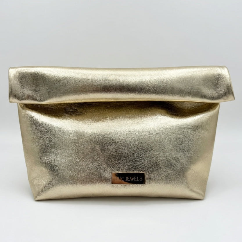 ALEX LUNCHBAG (platinum gold smooth genuine leather)