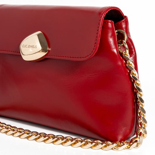 DONNA MEDIUM (red smooth genuine leather)