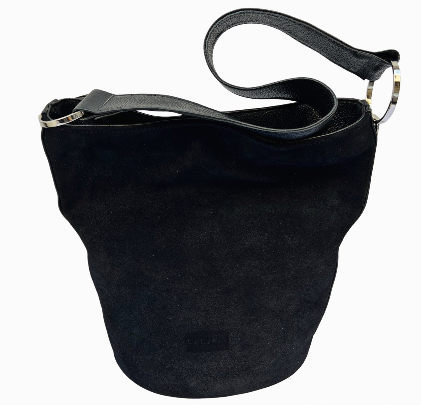 SANDRA BUCKETBAG (black suede genuine leather/black suede genuine leather)