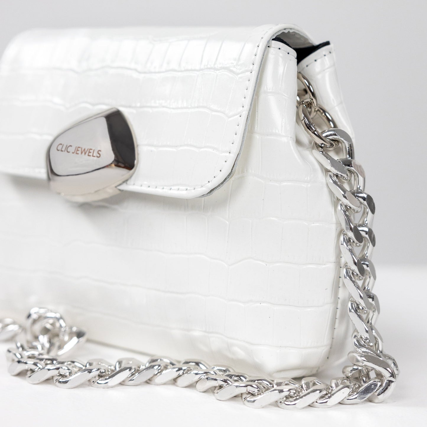 MAYA MINIBAG (white croco genuine leather)