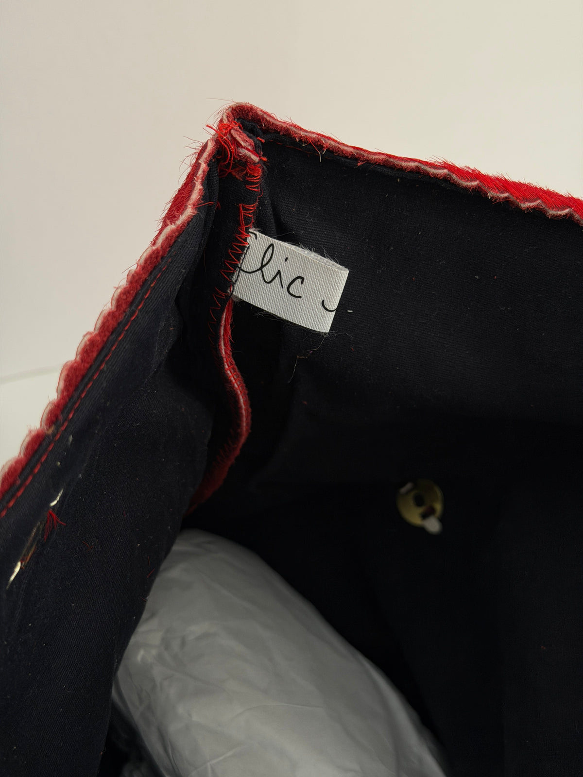 LUNCHBAG (red ponyskin genuine leather)