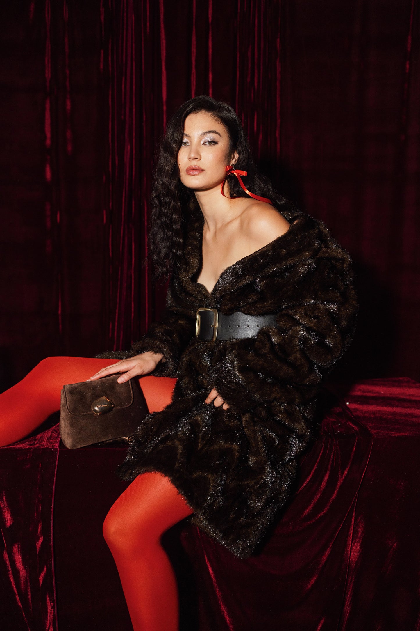 MAYA MINIBAG (dark brown velvet)