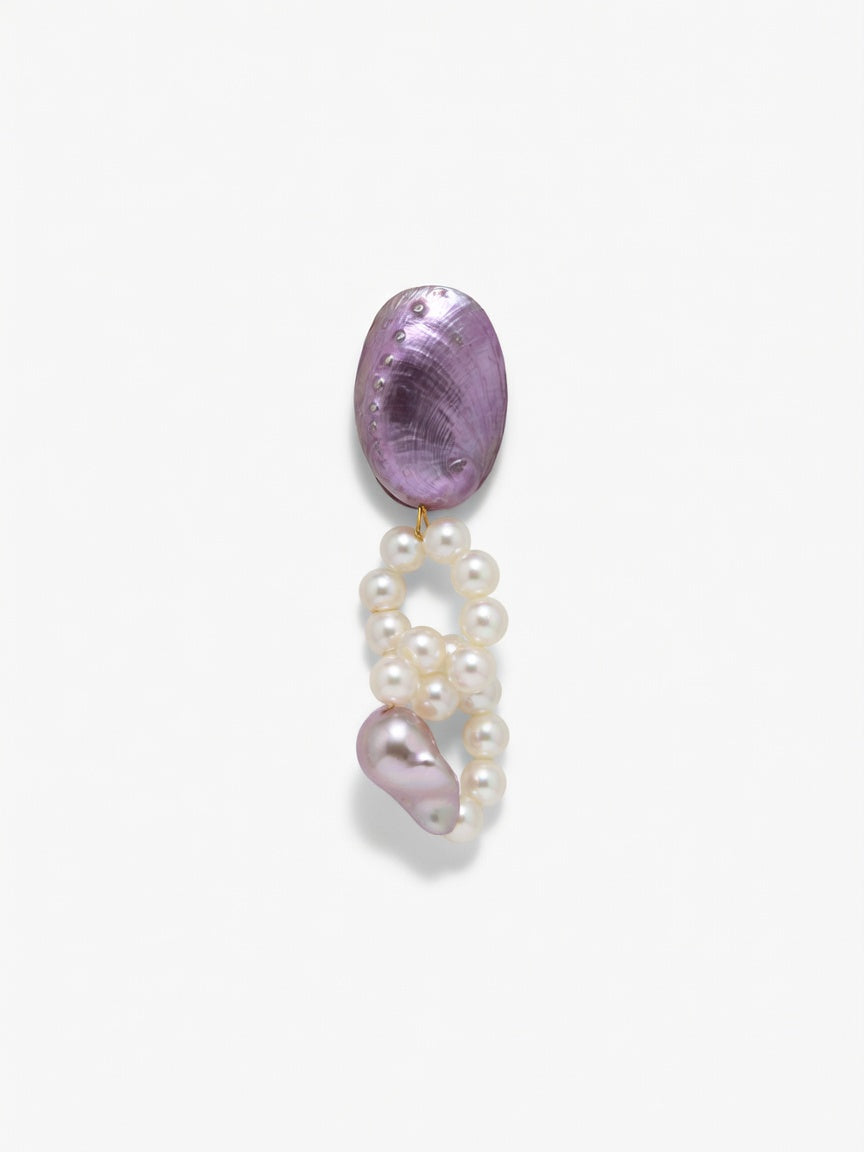 THE PURPLE SHELL EARRINGS (ζευγάρι)