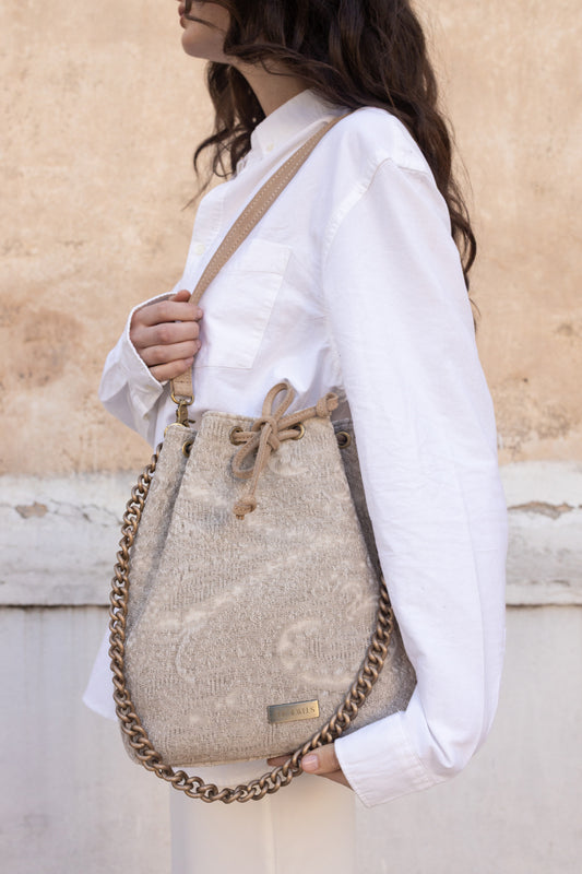 ZOE BACKPACK/BUCKETBAG (boho fabric beige)