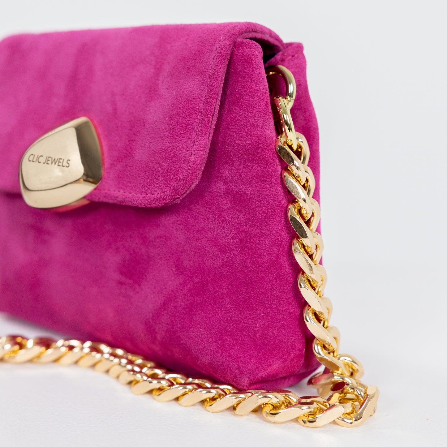 MAYA MINIBAG (hot pink suede genuine leather)