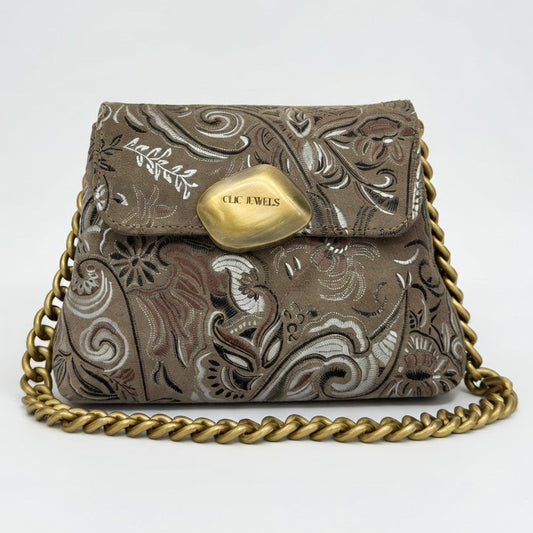 MAYA MINIBAG (boho elephant grey suede genuine leather)
