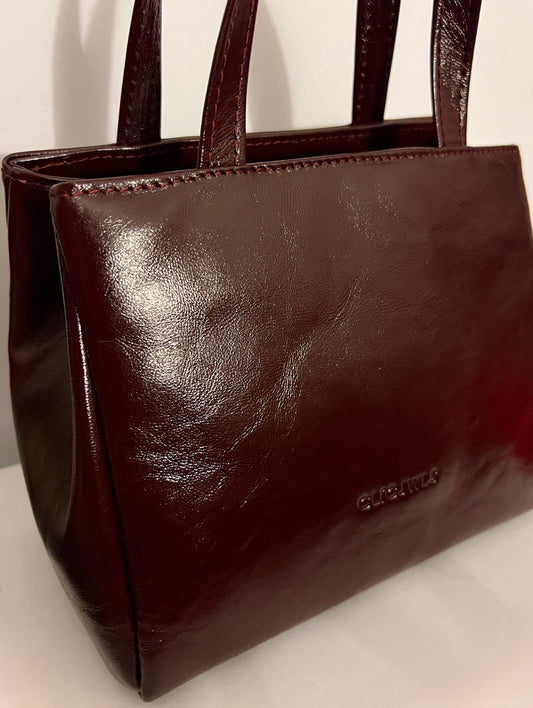 GRACE MINITOTE (glossy bordeaux genuine leather)