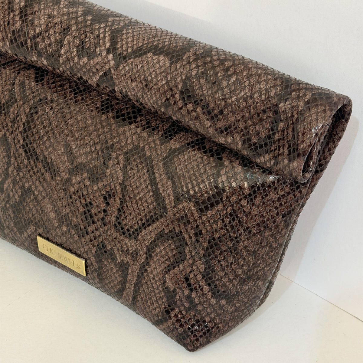 ALEX LUNCHBAG (brown python print genuine leather)