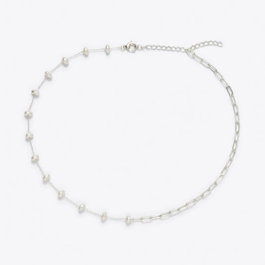 WAIST CHAIN SILVER WITH PEARLS (αλυσίδα μέσης)