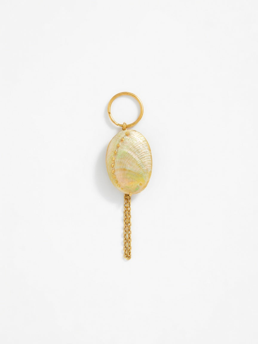 HOOP & YELLOW SHELL EARRINGS (ζευγάρι)