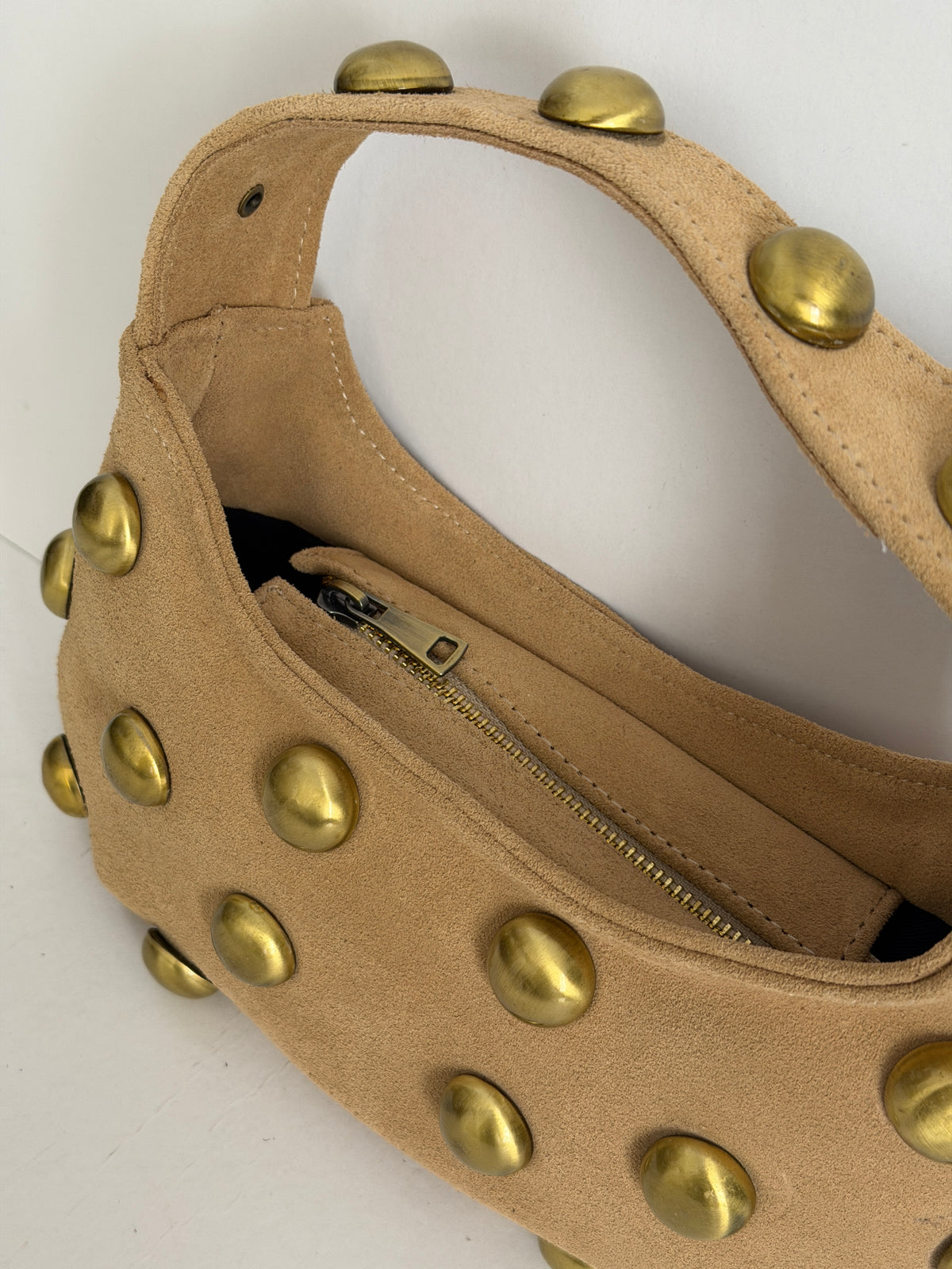 CANDY MINI STUDS (mocha suede genuine leather)