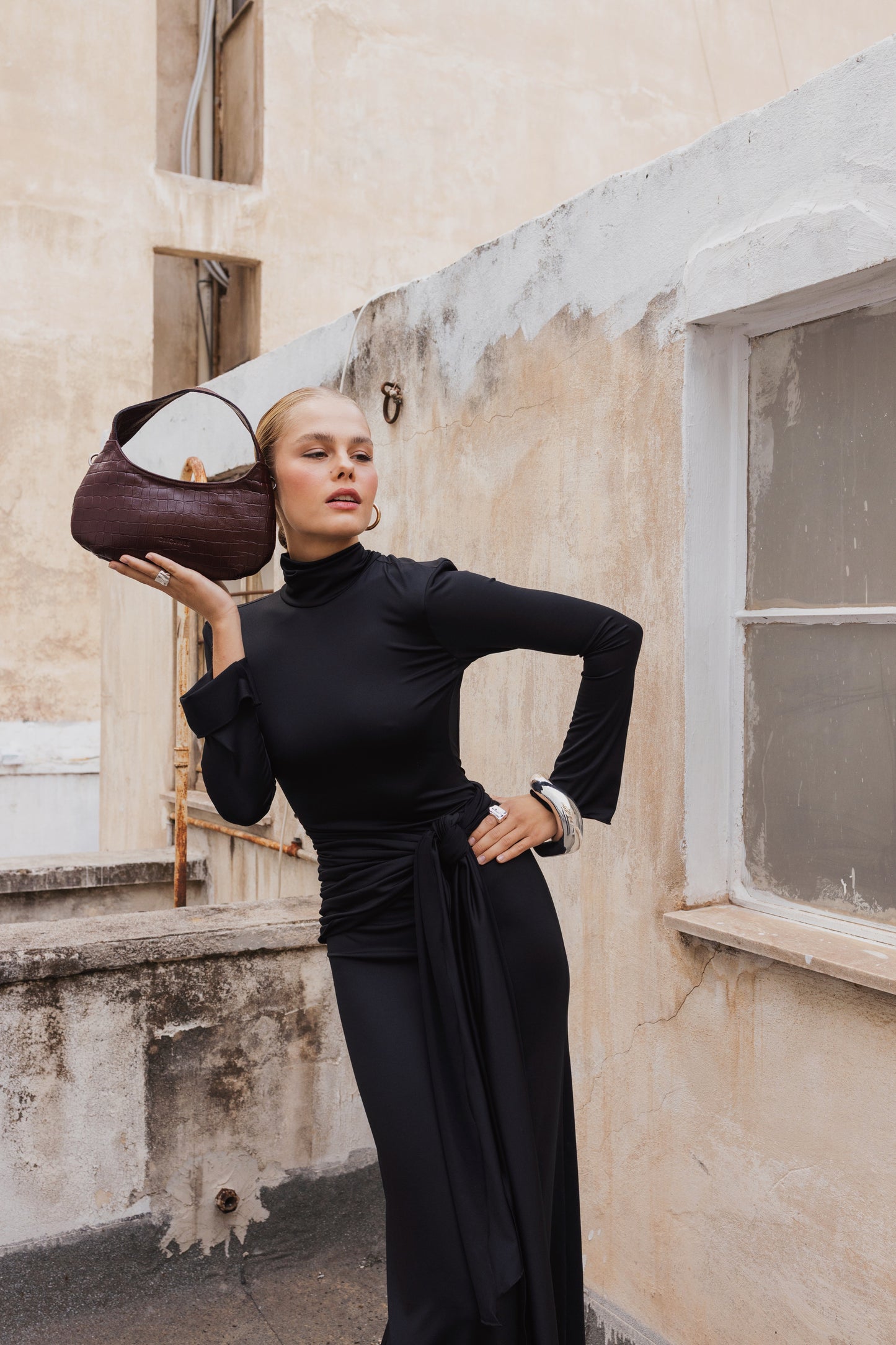 CANDY MINI (bordeaux croco genuine leather)