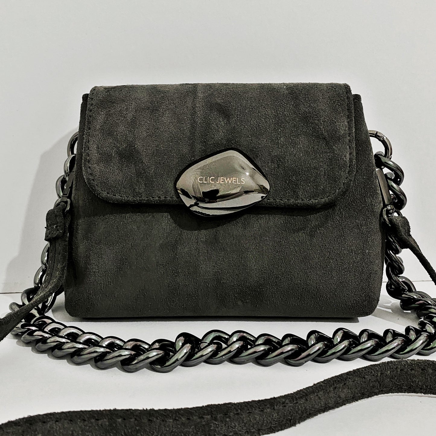 MAYA MINIBAG (dark grey genuine suede leather)