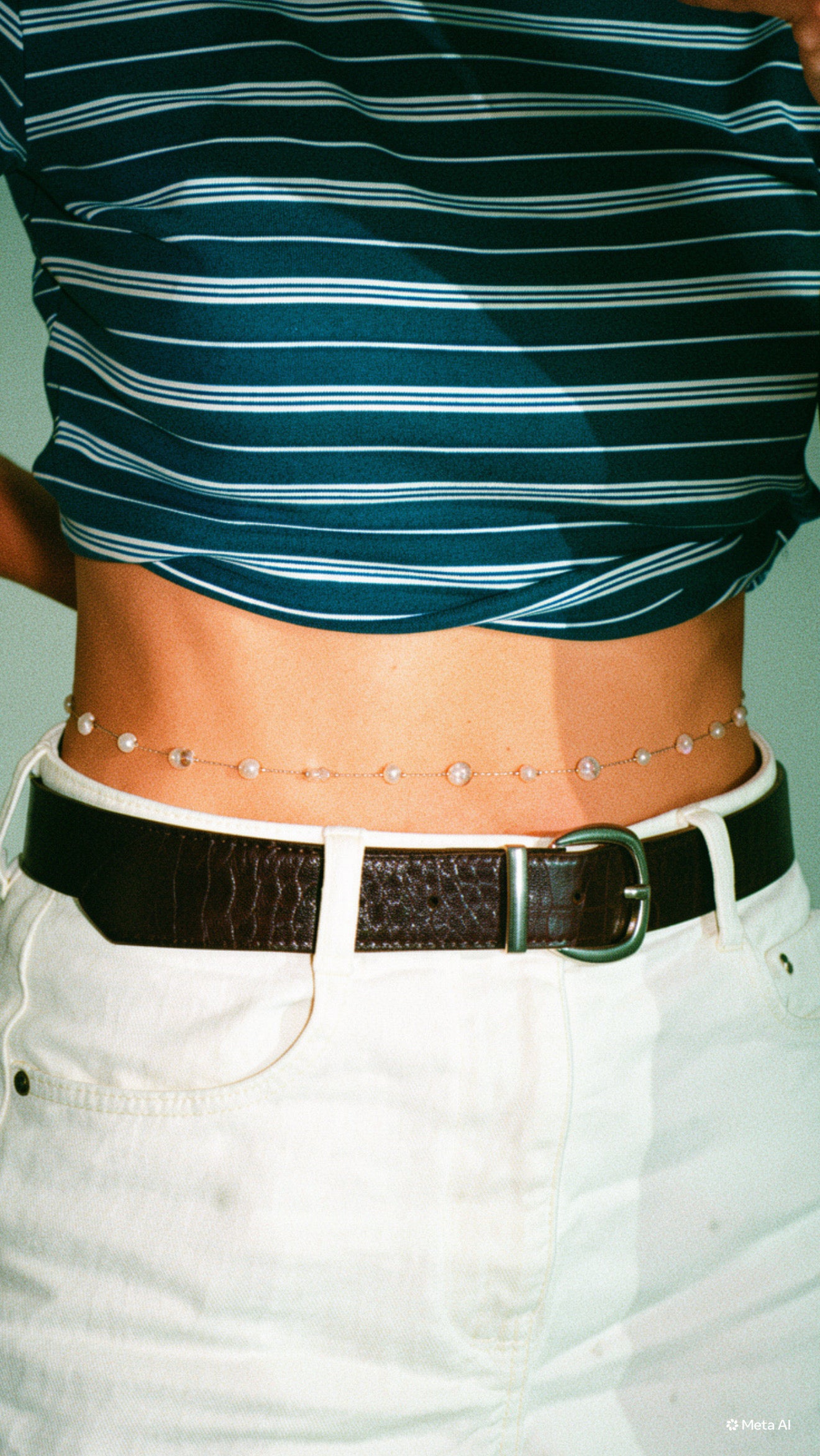 WAIST CHAIN GOLD WITH PEARLS (αλυσίδα μέσης)