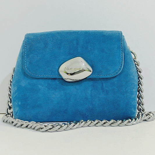 MAYA MINIBAG (turquoise suede genuine leather)