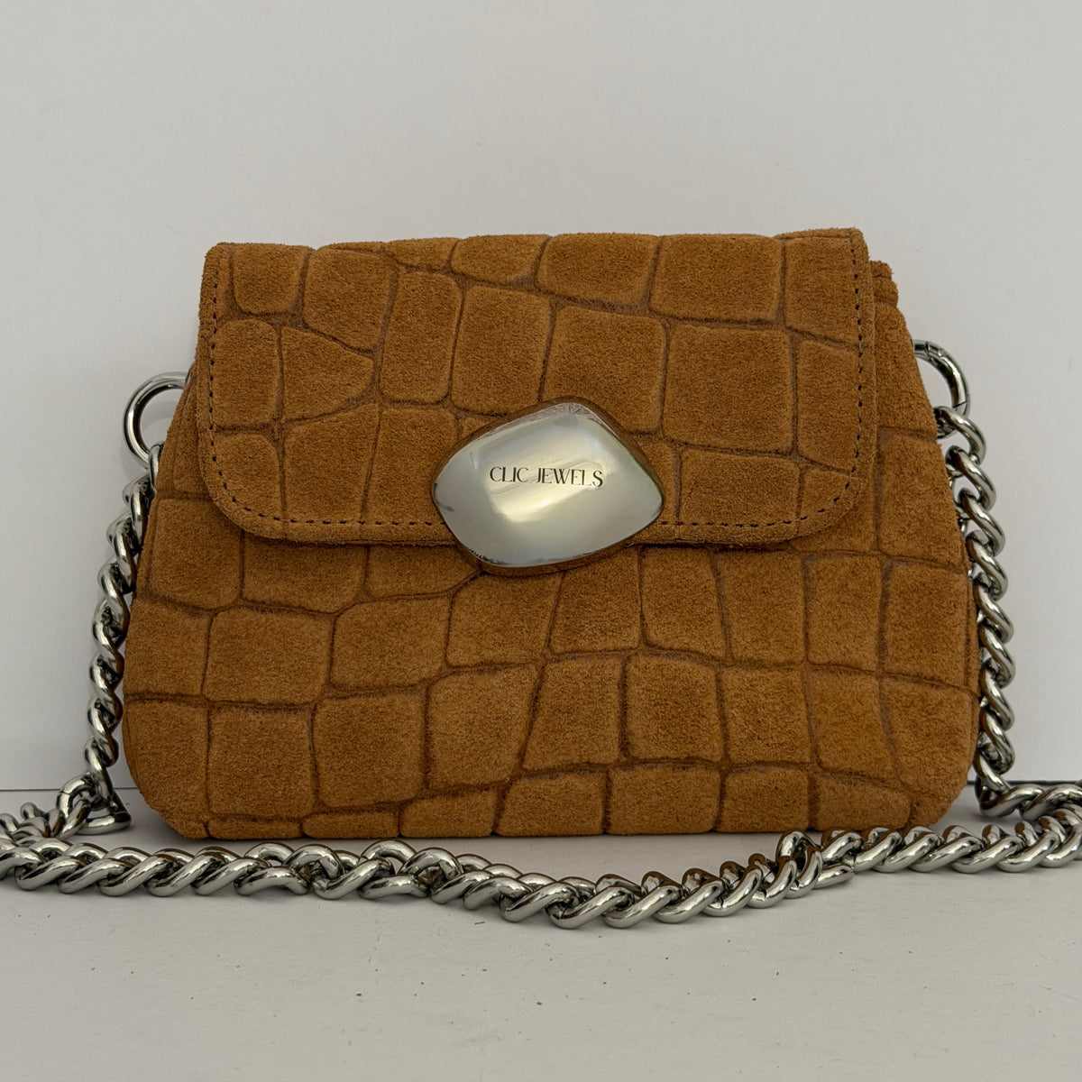 MAYA MINIBAG (camel suede croco)