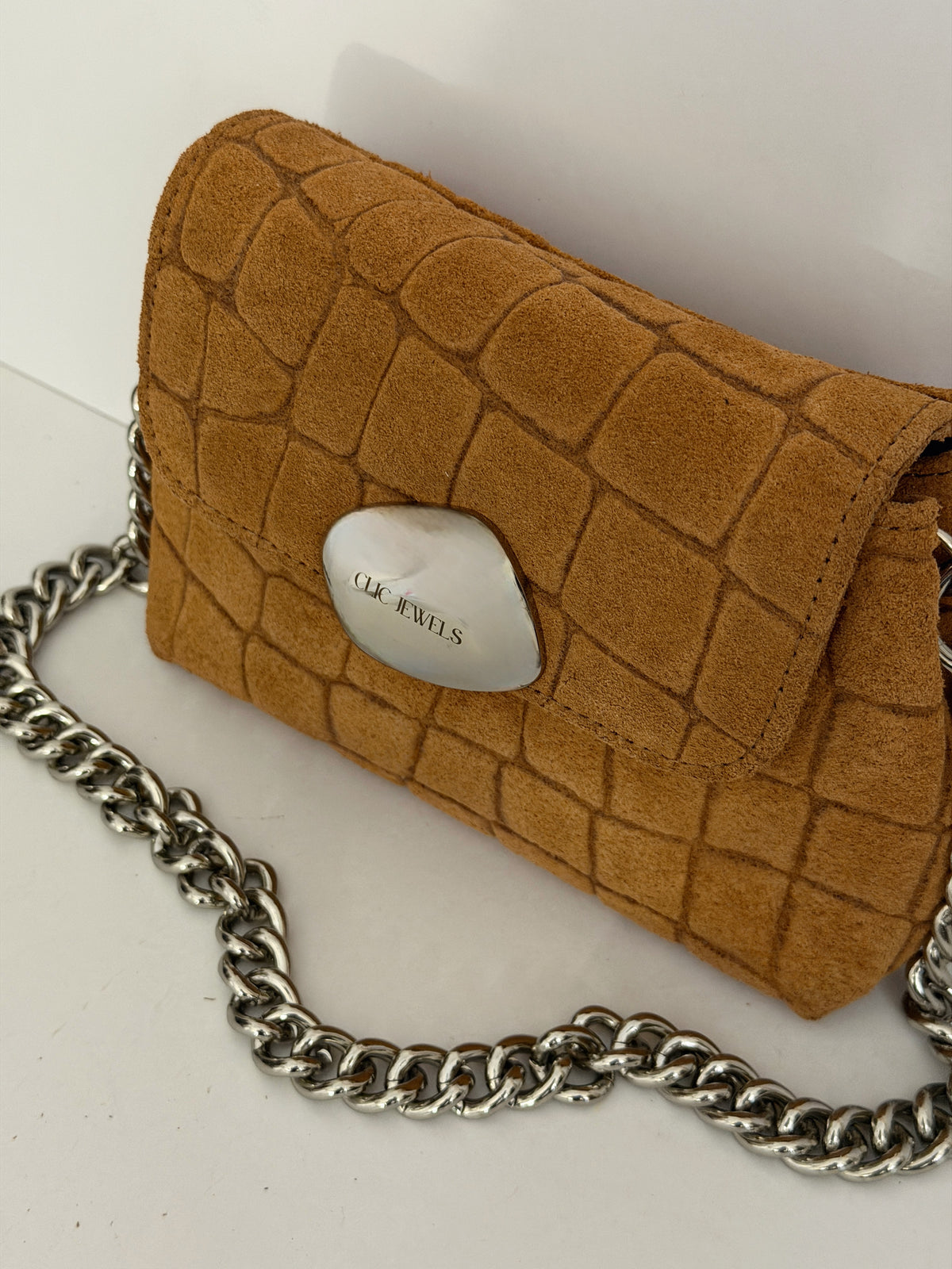 MAYA MINIBAG (camel suede croco)