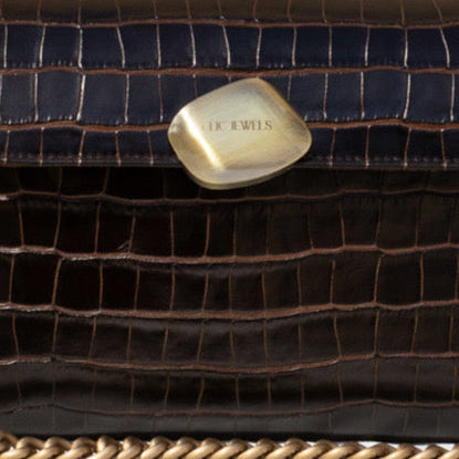 CIARA LARGE (dark brown croco genuine leather)