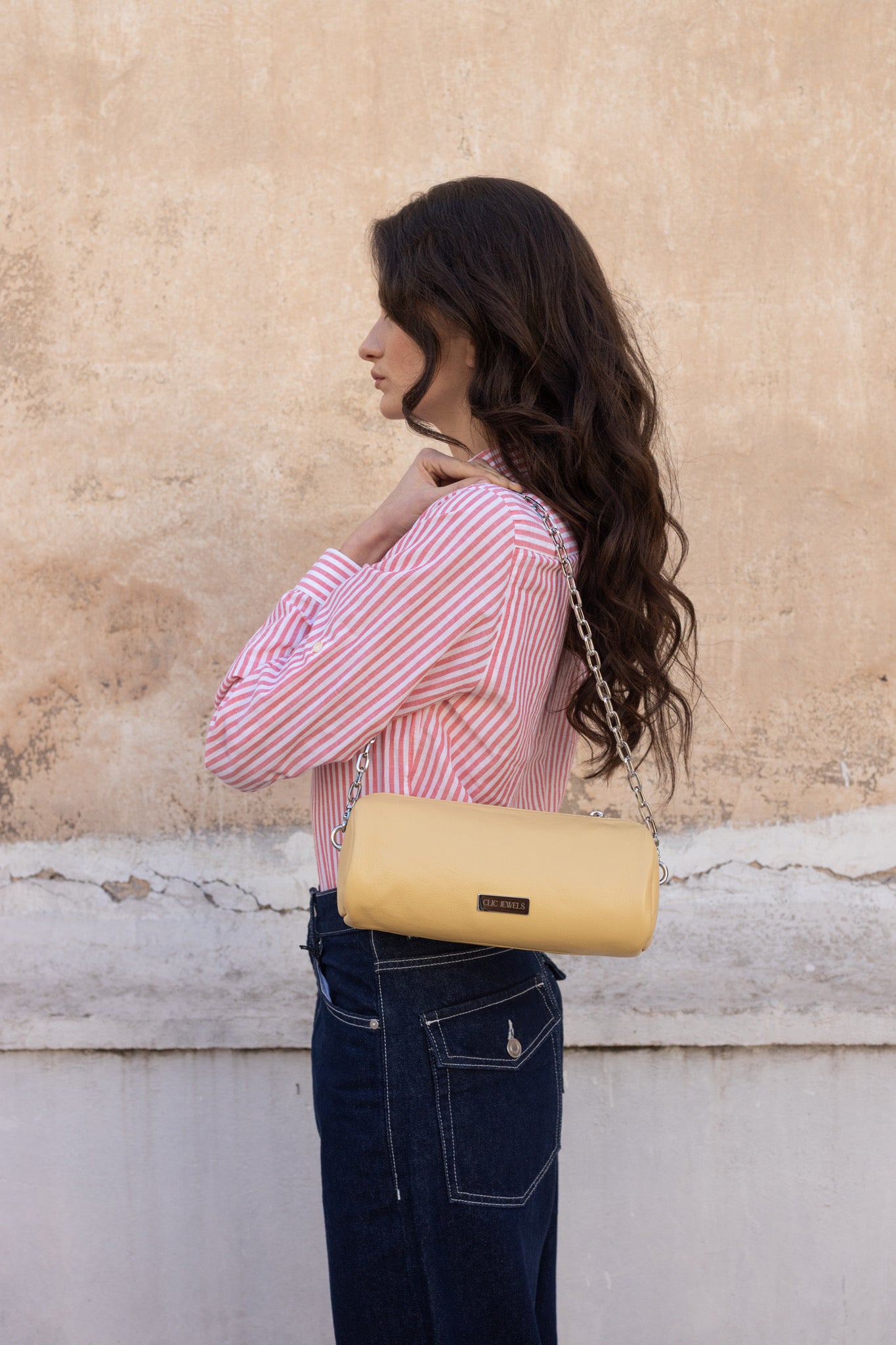 BARREL BAG (yellow dolaro genuine leather)