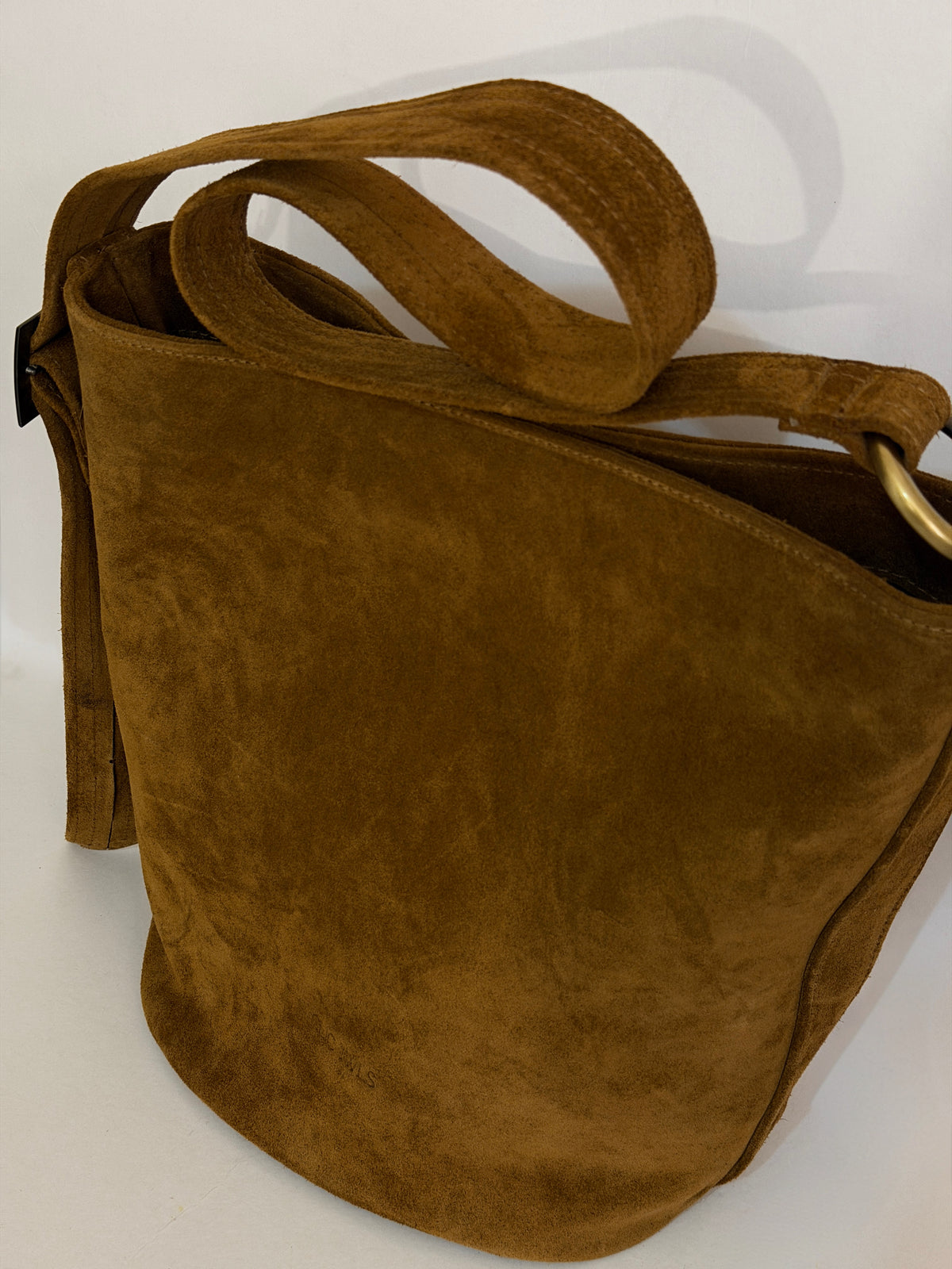 SANDRA BUCKETBAG (camel suede genuine leather)