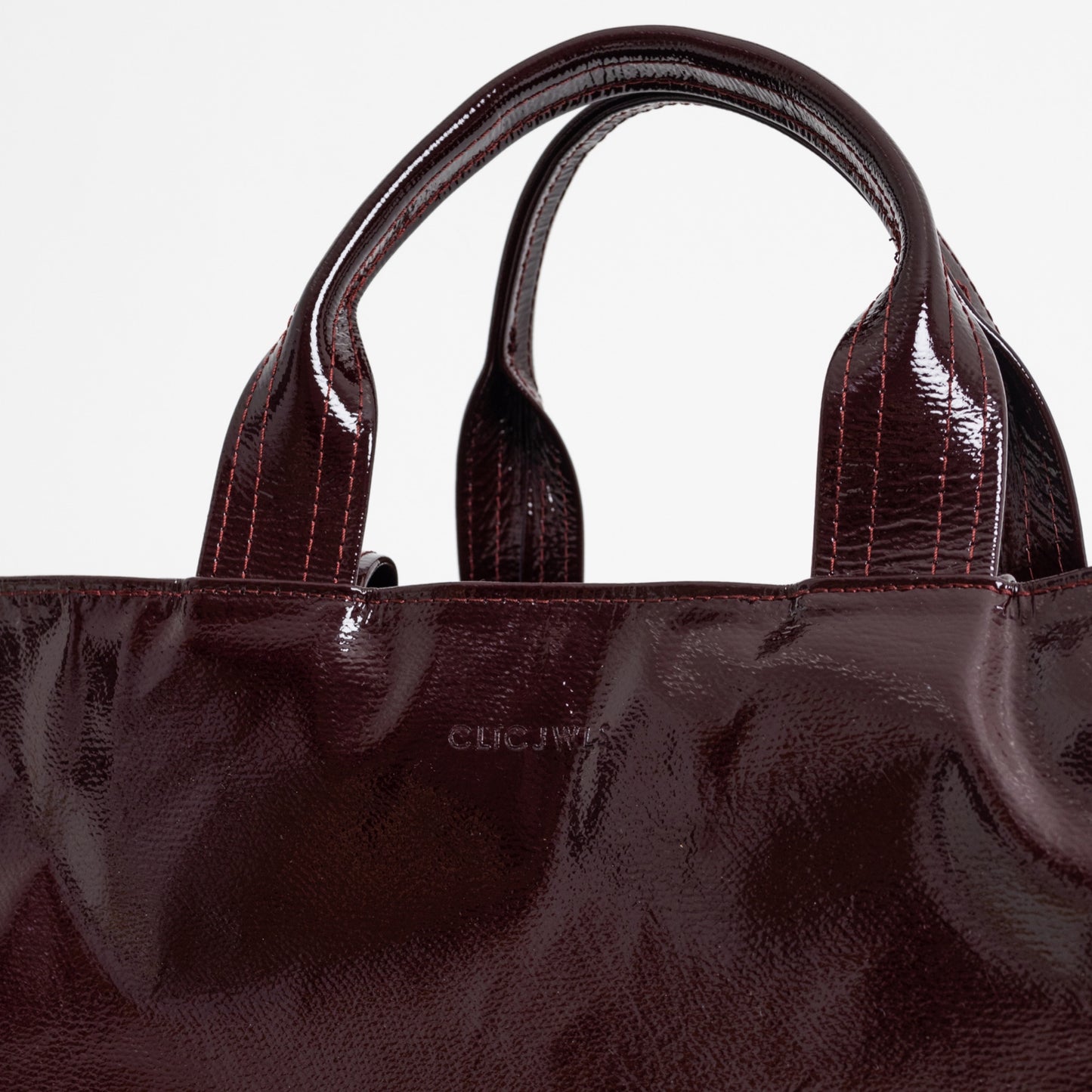 XL TOTEBAG (glossy bordeaux genuine leather)