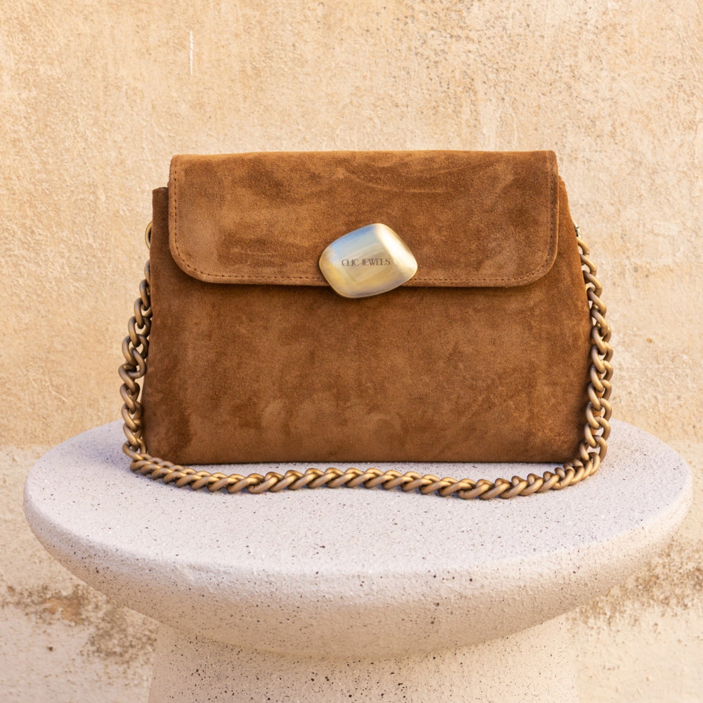 DONNA MEDIUM (camel suede genuine leather)