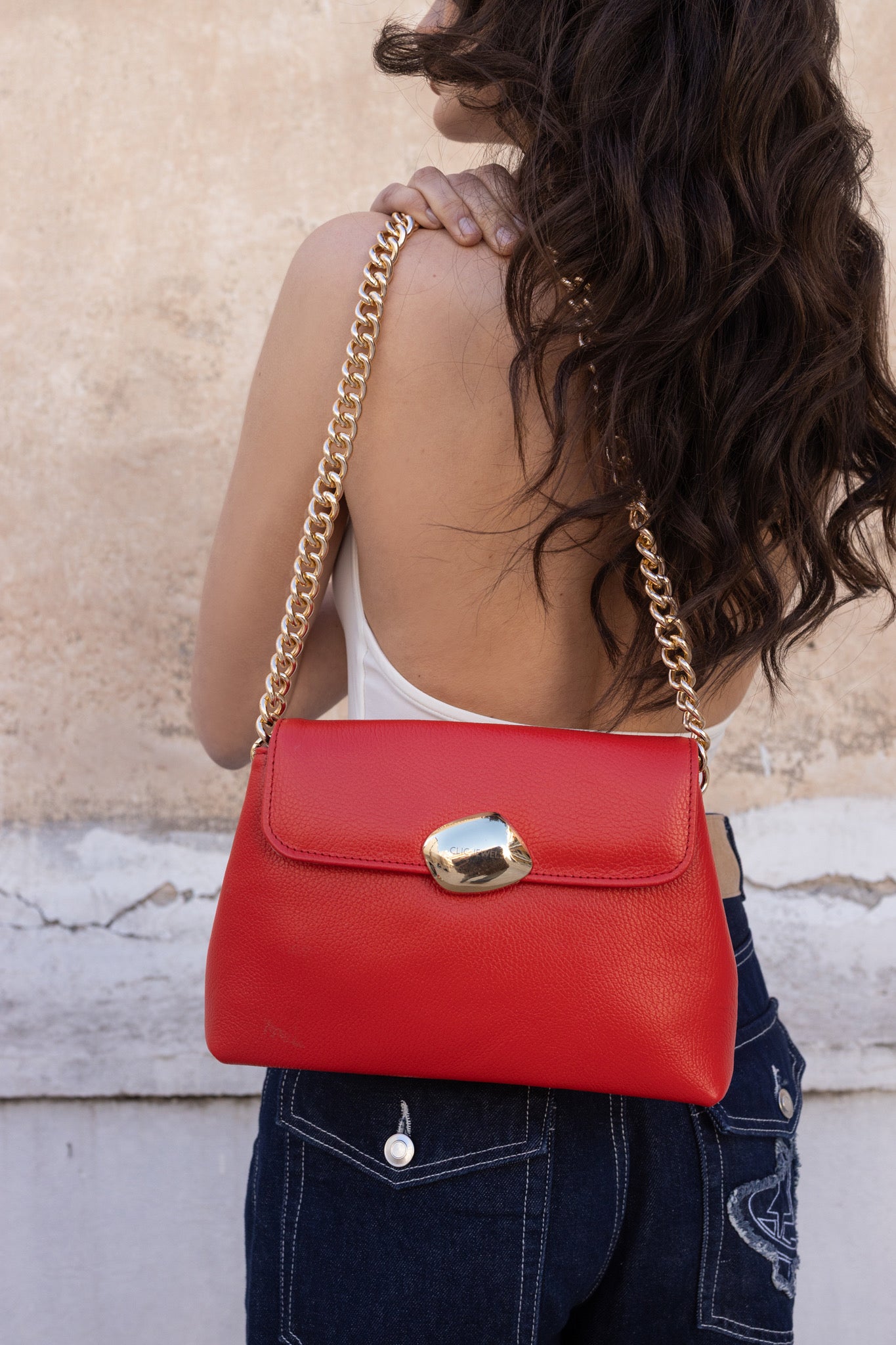 DONNA MEDIUM (red dolaro genuine leather)