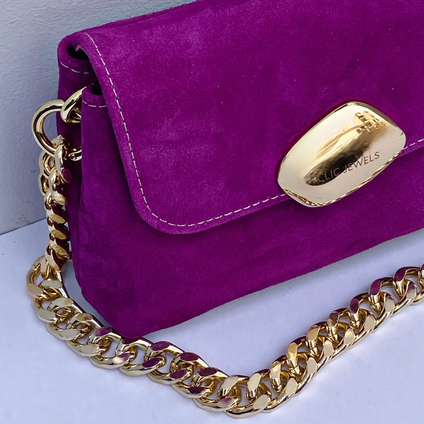 MAYA MINIBAG (magenta suede genuine leather)