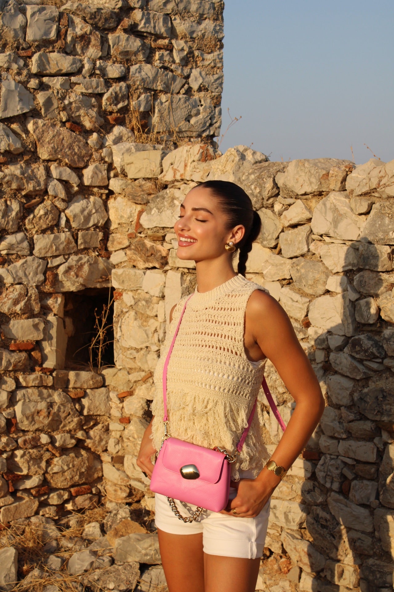 MAYA MINIBAG (hot pink genuine leather dolaro)