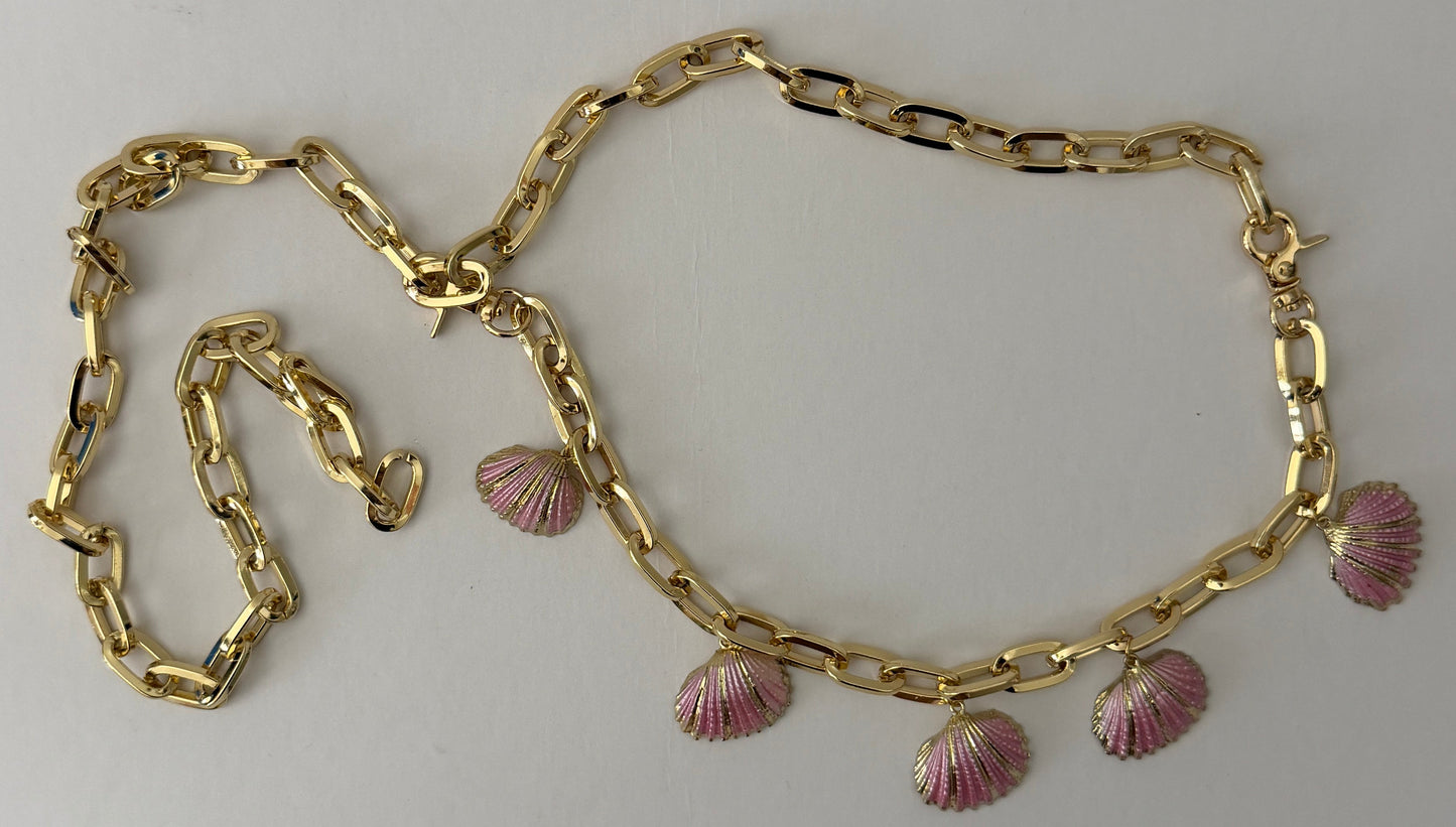 PINK SHELLS BELT/BAG CHARM