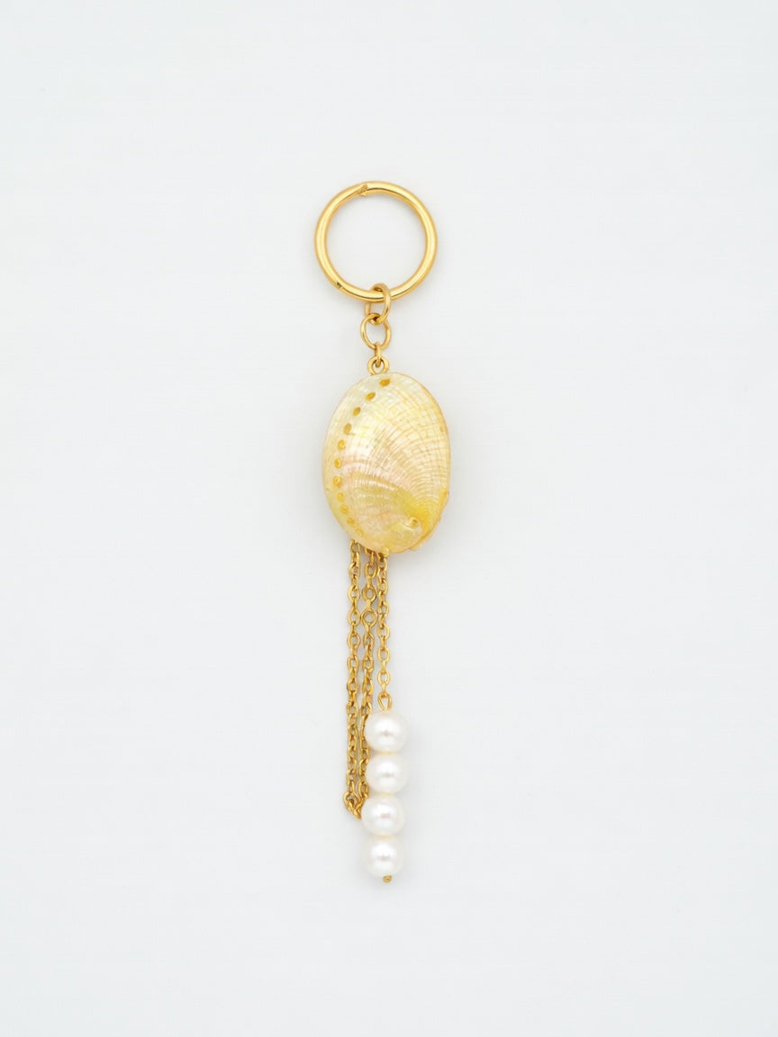 HOOP & YELLOW SHELL EARRINGS (ζευγάρι)