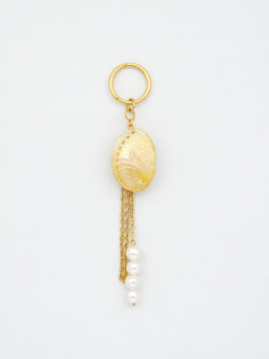 HOOP & YELLOW SHELL EARRINGS (ζευγάρι)