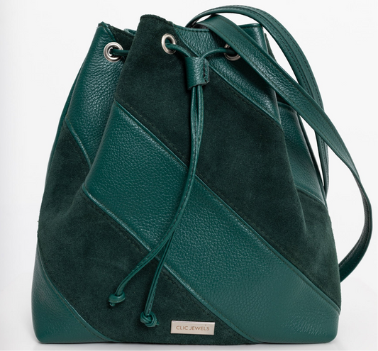 ZOE BACKPACK (green combo suede/dolaro genuine leather)